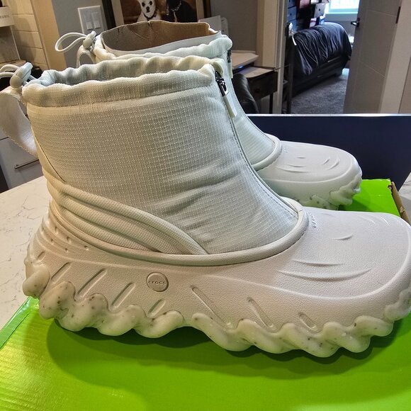 Crocs Echo Boot Z Shield Moonlight White MENS SIZE 10 NEW RARE HTF WINTER FALL - Picture 1 of 12